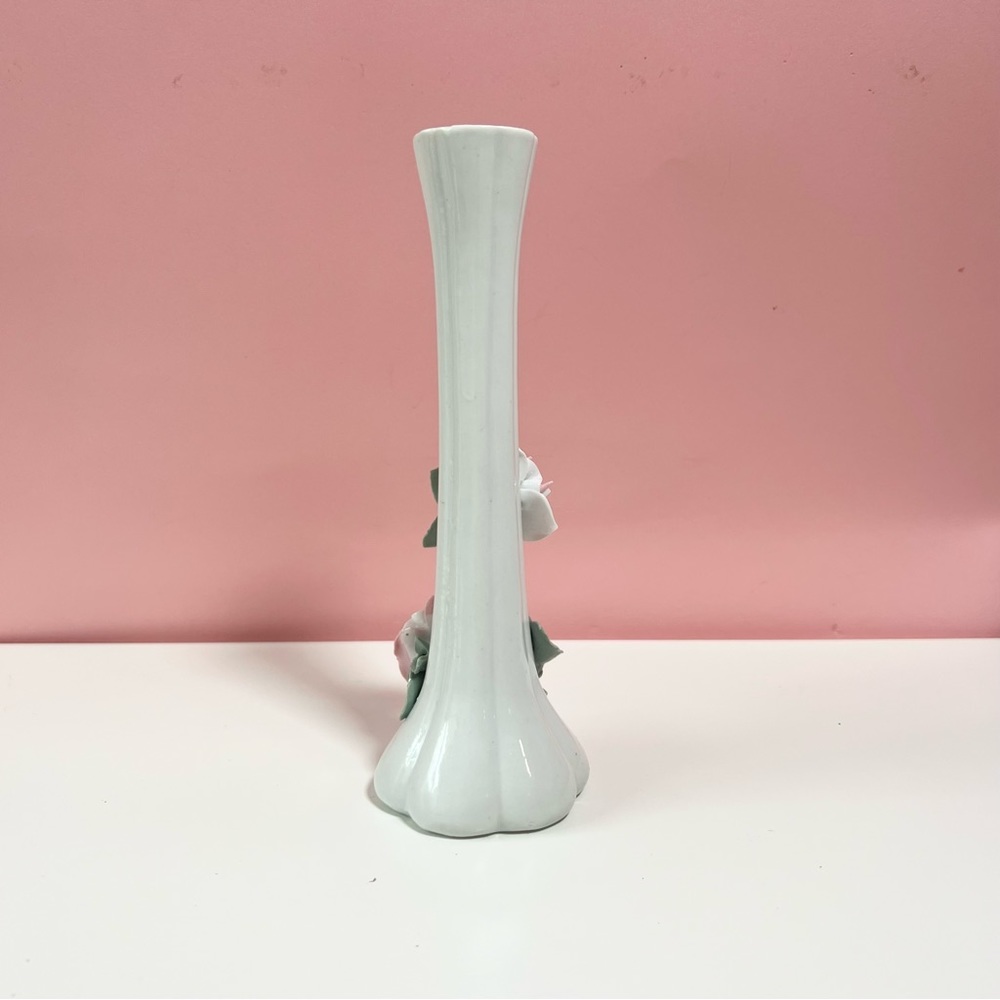 Vintage retro pastel kitsch 3D floral stem bud vase - Picture 4 of 6